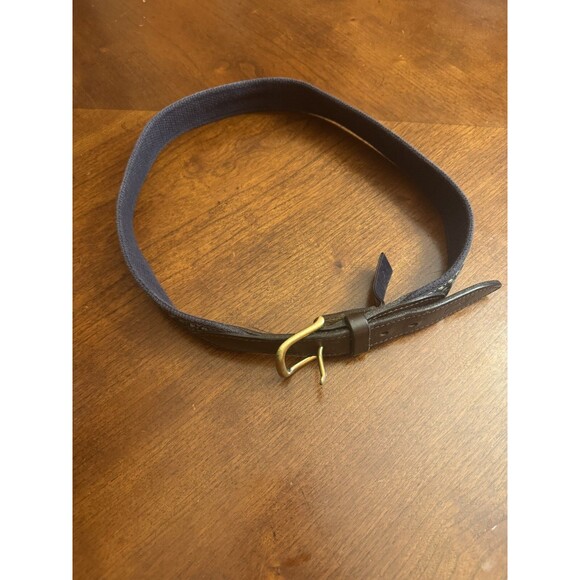 Vineyard Vines Canvas Club Belt Mens 30 Blue Whales USA Leather Preppy Nautical main image 6